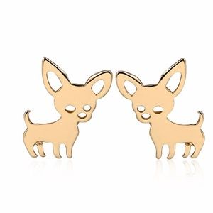 Gold Dog Stud Earrings, NEW & Chic Puppy